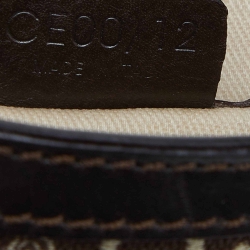 Pre Owned Celine Dark Brown Macadam Canvas and Leather Baguette Bag