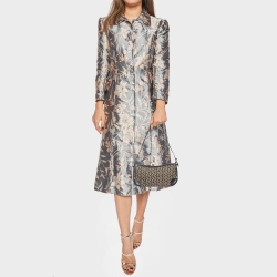 Pre Owned Celine Dark Brown Macadam Canvas and Leather Baguette Bag