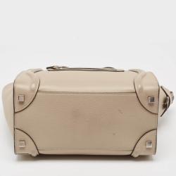 Pre Owned Celine Dune Leather Micro Luggage Tote