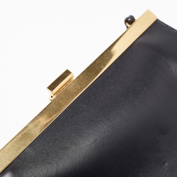 Pre Owned Celine Black Leather Mini Clasp Crossbody Bag