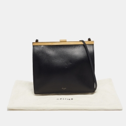 Pre Owned Celine Black Leather Mini Clasp Crossbody Bag