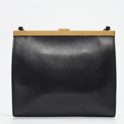 Pre Owned Celine Black Leather Mini Clasp Crossbody Bag