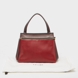 Pre Owned Celine Burgundy/Red Leather Medium Edge Top Handle Bag