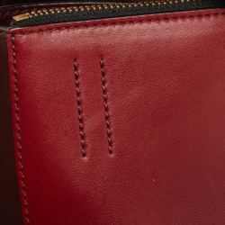 Pre Owned Celine Burgundy/Red Leather Medium Edge Top Handle Bag