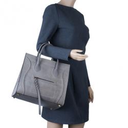 Pre Owned Celine Grey Phantom Croc Embossed Tote