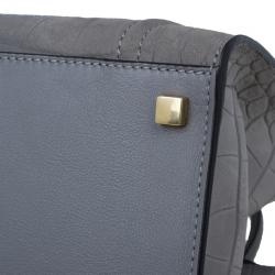 Pre Owned Celine Grey Phantom Croc Embossed Tote