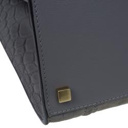 Pre Owned Celine Grey Phantom Croc Embossed Tote