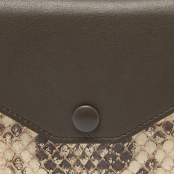 Celine Tri Color Leather and Python Pocket Clutch