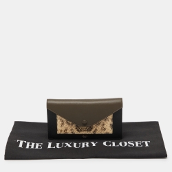 Celine Tri Color Leather and Python Pocket Clutch