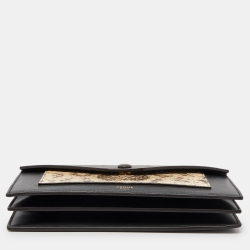 Celine Tri Color Leather and Python Pocket Clutch