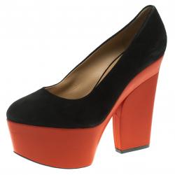 Celine Two Tone Suede Platform Pumps Size 38