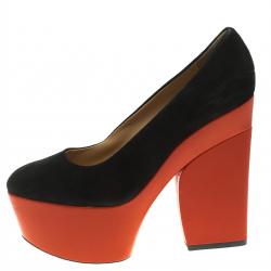 Celine Two Tone Suede Platform Pumps Size 38