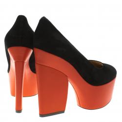 Celine Two Tone Suede Platform Pumps Size 38