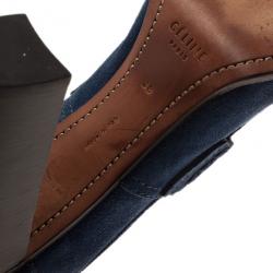 مملوكة مسبقًا Celine Blue Suede Loafer Platform Pumps Size 38