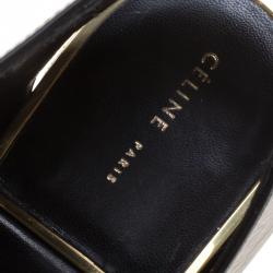 Celine Black Leather Open Toe Asymmetrical Sandals Size 38