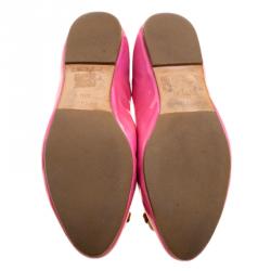 Celine Pink Patent Leather Buckle Ballet Flats Size 37.5