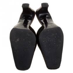 Pre Owned Celine Black Pony Hair Square Toe Mules Size 37