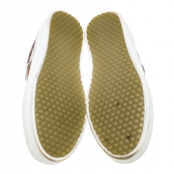 Pre Owned Celine Orange And Black Watersnake Leather Skate Slip On Sneakers Size 38.5