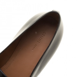 Pre Owned Celine Black Leather Pointed Toe Loafers Size 36