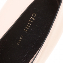 Pre Owned Celine Blush Pink Leather V Neck Pointed Toe Pumps Size 37.5