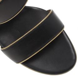 Pre Owned Celine Black Leather Wrap Around Sandals Size 37.5