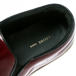 Pre Owned Celine Burgundy Leather Tassel Slip On Sneakers Size 39