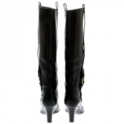 Pre Owned Celine Brown Leather Knee Length Boots Size 37