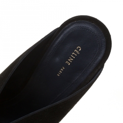 Celine Black Suede Pointed Toe Mules Size 40