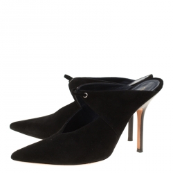 Celine Black Suede Pointed Toe Mules Size 40