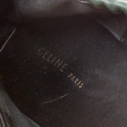 Pre Owned حذاء فلات باليه سيلين مجعد جلد أخضر مقاس 39