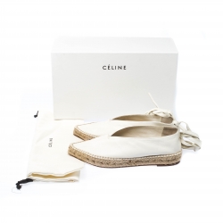Celine White Leather Babouche  Pointed Toe Espadrilles Size 37