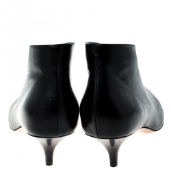 Celine Black Leather Pointed Toe Booties Size 38 