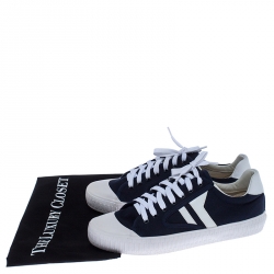 Pre Owned Celine Blue/White Canvas Plimsole Sneakers Size 40