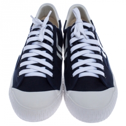 Pre Owned Celine Blue/White Canvas Plimsole Sneakers Size 40