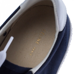 Pre Owned Celine Blue/White Canvas Plimsole Sneakers Size 40