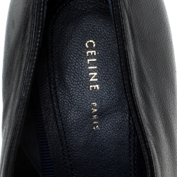 Pre Owned Celine Black Leather V Neck Nappa Pumps Size 36.5