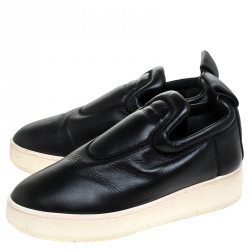 Pre Owned Celine Black Leather Slip On Sneakers Size 36