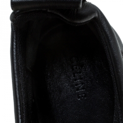 Pre Owned Celine Black Leather Slip On Sneakers Size 36