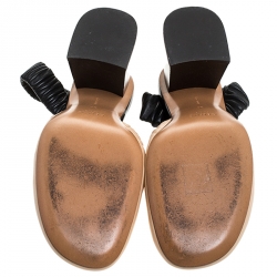 Pre Owned Céline Black/Beige Leather Slingback Sandals Size 39