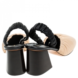 Pre Owned Céline Black/Beige Leather Slingback Sandals Size 39