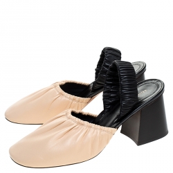 Pre Owned Céline Black/Beige Leather Slingback Sandals Size 39