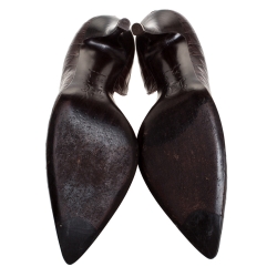 مملوكة مسبقًا Celine Brown Crocodile Leather D'orsay Pointed Toe Pumps Size 36