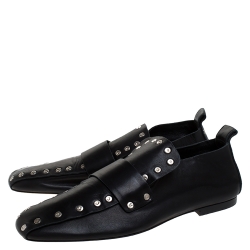 مملوكة مسبقًا حذاء لوفرز سيلين حلقات مرصعة جلد أسود مقاس 38