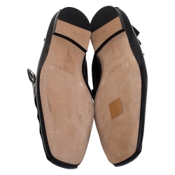 مملوكة مسبقًا حذاء لوفرز سيلين حلقات مرصعة جلد أسود مقاس 38