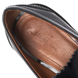 Pre Owned Celine Midnight Blue Patent Leather Tassel Loafers 36.5