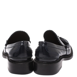 Pre Owned Celine Midnight Blue Patent Leather Tassel Loafers 36.5