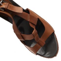 Pre Owned Celine Brown Leather Slingback Sandals Size 40