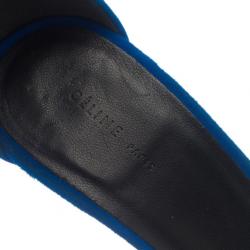 Pre Owned Celine Blue Suede Ankle Strap Sandals Size 37