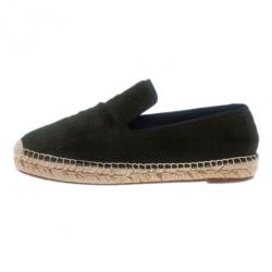 Pre Owned Celine Green Pony Hair Espadrilles Size 38