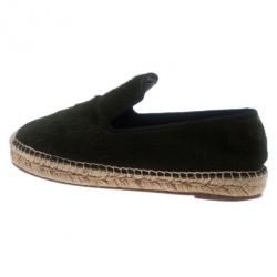 Pre Owned Celine Green Pony Hair Espadrilles Size 38